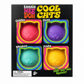 Teenie Nee Doh Cool Cats 4-pack katt-squishies Cuddles Jinxy Whiskers Frisky