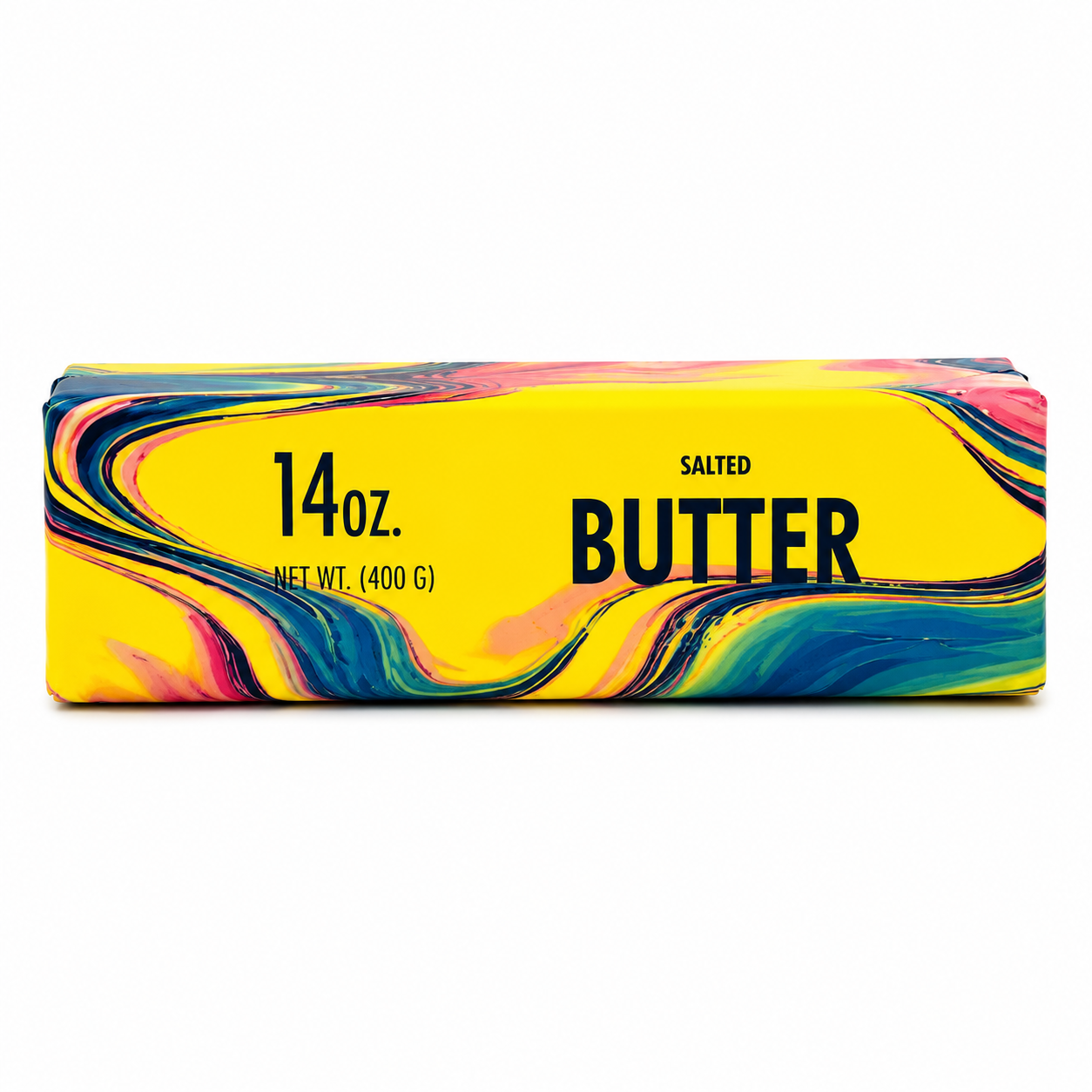 Squeezes Squishy Butter Marble Edition – marmorerat mönster i gult rosa blått grönt